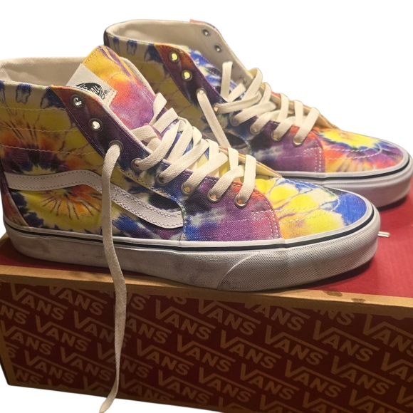 NEW VANS SK8-HI Tapered Skate Shoe Washed Tie Dye Canvas Sneakers Men's 10 - Picture 4 of 9
